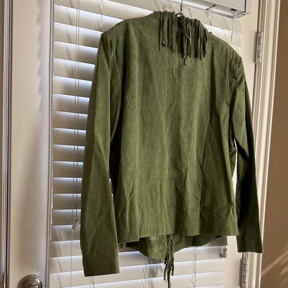 Dialogue Olive Green Fringe Blazer - Picture 13 of 13